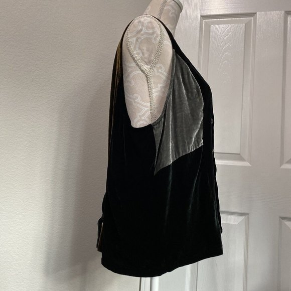 Citron Santa Monica Vest Silk Velour  Block Plain Brown Gray Green Medium Silk - Picture 9 of 15